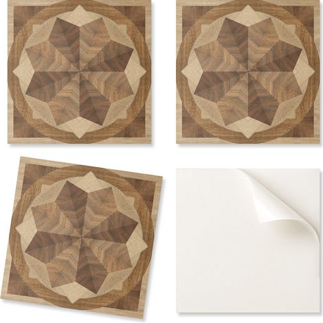 Baldosas de PVC con motivo decorativo f谩cil para comedor. Dise帽o geom茅trico multicapa. 9x30x30 cm.