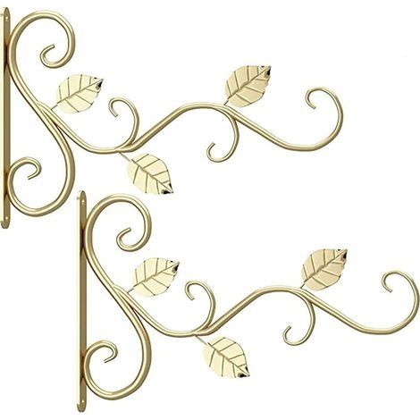 2 Pièces Support De Plante Suspendue Métal Forgé Fer Support De Fleur Crochet Décoratif Mural pour Supports De Fleurs Pots De Fleurs Mangeoires pour Oiseaux Carillons éoliens Lanternes (1/5)