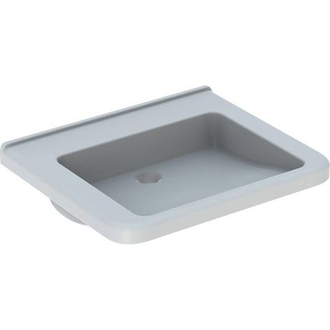 Lavabo Geberit Renova Comfort Square, adapté PMR, 65x55cm, sans troude robinetterie, sans trop-plein, Blanc