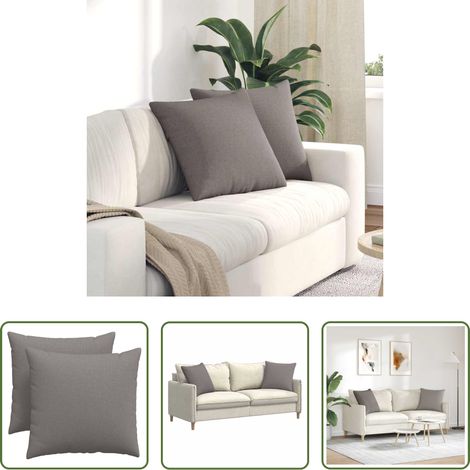 Sofakissen 2 Stück -  Sofakissen 2 pcs Taupe 50 x 50 cm Stoff