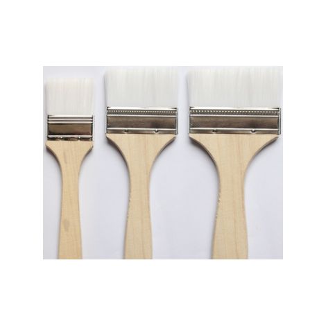 Pinceau - Synthétique - Pour Peinture Teinture Vernis Colle Gesso - Lot De 3 Tailles 2,5 5 7,6 Cm (1/5)