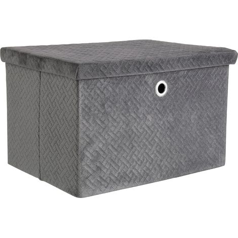 Scatola pieghevole "Averill" struttura in cartone e rivestito in poliestere -Grigio
