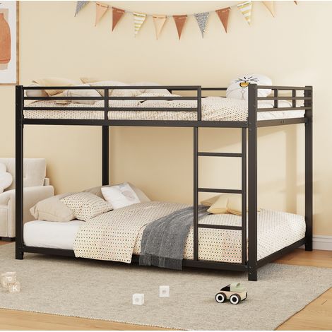 Cama Litera 140x200 Cm Estructura Metálica Clásica Negra (1/5)