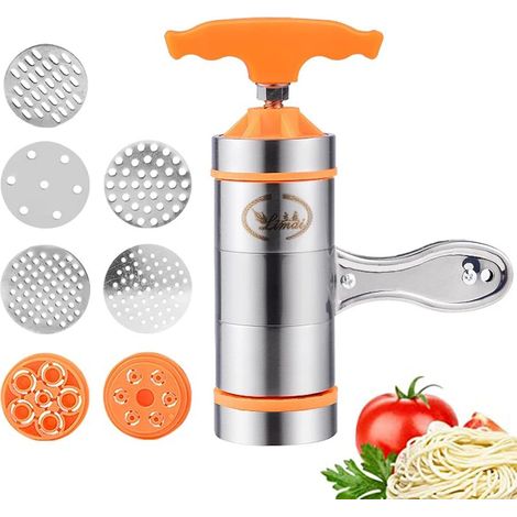Stainless Pasta Press 7 Mould, Portable Fresh Pasta Machine, Pasta Machine With 7 Moulds, For Fresh Fettuccine, Lasagna, Dough Rolls, Noodle Cutting Machine With 7 Moulds. (1/5)