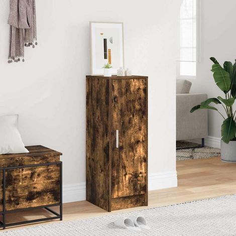 vidaXL Shoe Cabinet Smoked Oak 32x35x92 cm Engineered Wood (1/5)