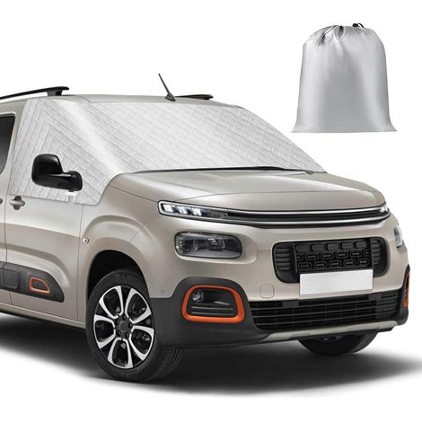 Housse de Pare-Brise Compatible avec Citroen Berlingo 2018-2025, Argenté Pare-Soleil pour Vitre Avant, Bloque Les Rayons UV, Protège du Vent et des Intempéries, Garde Votre Véhicule au Frais,2018-2025 (1/5)