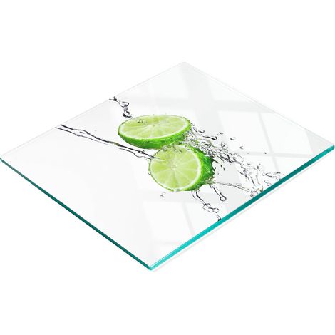 Pannello decorativo multifunzionale in vetro temperato, verde lime e acqua, 60x52 cm (1/5)