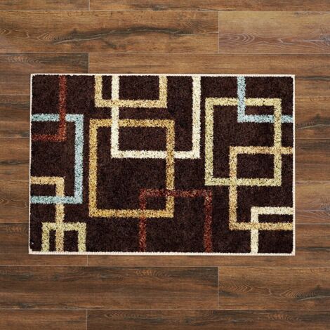 Tapis de bain à carreaux, absorbant, antidérapant, doux au toucher, paillasson de toilettes, tapis carré pour la maison - 40 x 60 cm (1/3)