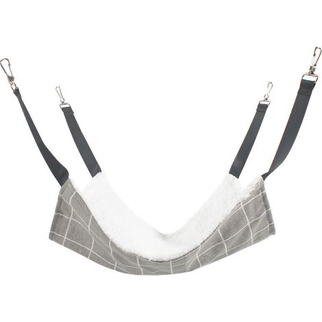 Hamac pour chat Porte-animal doux et respirant Laçage réglable et crochet en métal Hamac double face (2 pièces) (1/4)