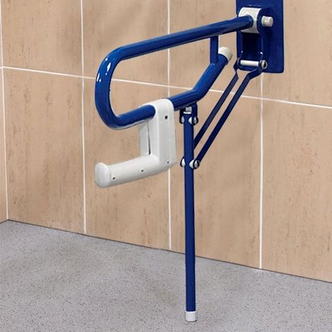 AKW 1800 Series Support Leg Folding Grab Rail 765mm Length Blue
