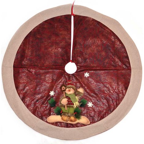 120cm Christmas Tree Skirt Base Cover with 3D style Xmas Tree Decorations