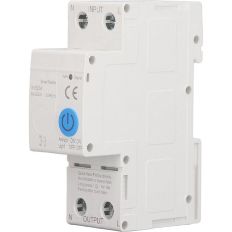 Interrupteur automatique intelligent ZigBee 2P 63A, commande vocale et via application, télécommande avec mesure de consommation AC230V (1/5)