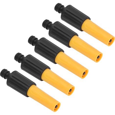 Lot de 5 buses de tuyau haute pression en ABS jaune et noir avec revêtement antidérapant TPR pour l'irrigation de jardin (1/5)