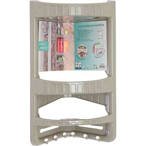 Mueble esquinero Ankora de plástico gris paloma de Feridras