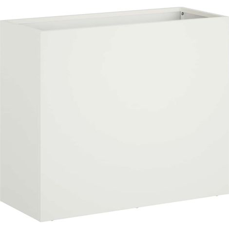 Cache-pot de jardin Blanc 50 x 20 x 40 cm Acier laminé à froid vidaXL