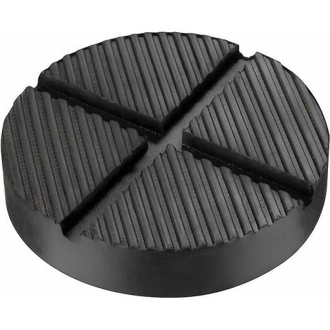 Almohadilla de goma para gato de coche, plataforma elevadora, bloque redondo para gato, carretilla, almohadilla para cambio de neumáticos (1 unidad, negra), de DEBUNS (1/4)