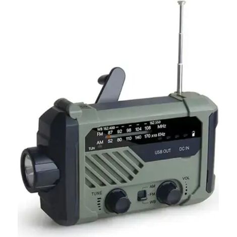 Radio portable, lampe de lecture d'urgence 3 en 1, batterie externe solaire de 2000 mAh, (1/5)