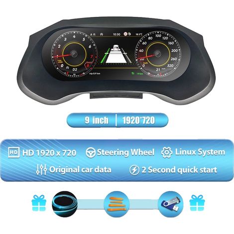 Affichage de tableau de bord numérique, compatible avec VW Seat Leon 2013-18, écran de 9 pouces, support multilingue, Pour Seat Leon
