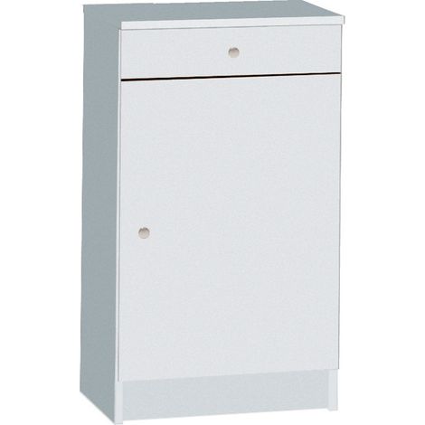 Mobile 1 Ante 1 Cassetto 46x80x34 cm Bianco Lisco (1/2)