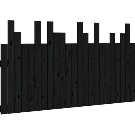 Testiera letto accessorio camera da letto pensile stile pallet 146,5 x 3 x 80 cm legno massello nero TDL0202534