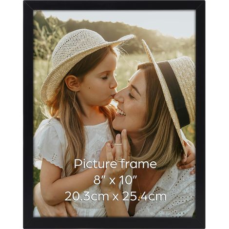 Cadre Photo 20x25 cm Noir, Cadre Classique Adapté pour Photos, Images et Souvenirs, Affichage Horizontal ou Vertical sur le Mur ou la Table (1/5)