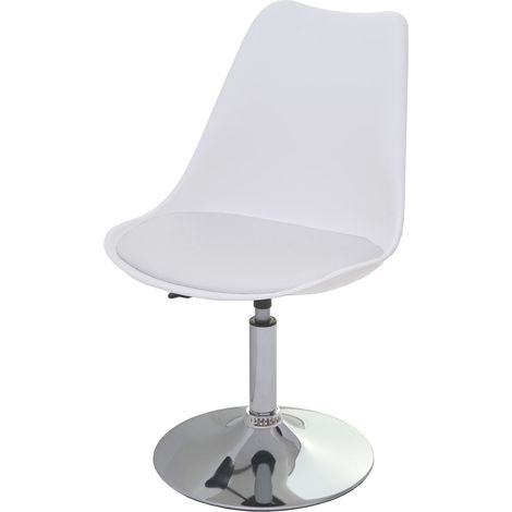 6x Chaise pivotante Malmö T501, réglable en hauteur, cuir synthétique - blanc
