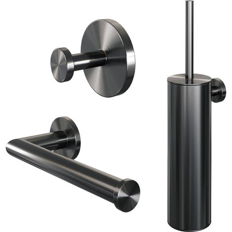 Brauer Gunmetal Edition Set d'accessoires WC - 3 pièces - PVD - gunmetal brossé (1/5)