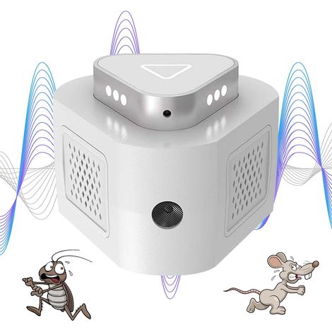 Ultraschall-Ratten- und Mäuseabwehrgerät 2025, Ultraschall-Rattenabwehrgerät, 360°-Nagetierabwehrgerät mit LED, vertreibt Mäuse, Ratten, Spinnen, Ameisen, Kakerlaken und Schmetterlinge, geeignet für G