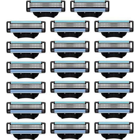 20 Lames de Rasoir Mach3 pour Homme, Cartouches Gillette Mach3 Compatibles, Rasoir Homme avec Bande Lubrifiante Universelle, Lot de 20 (1/5)