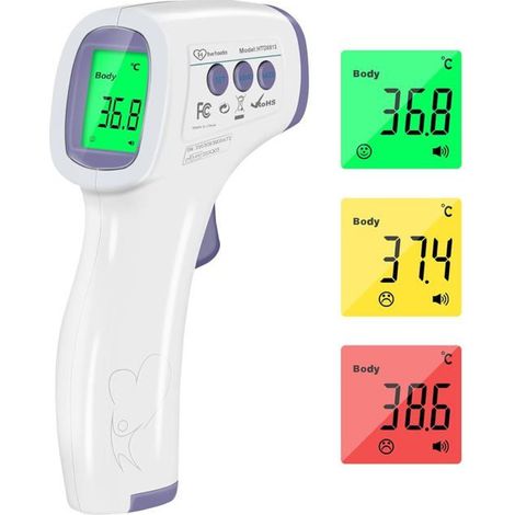 Thermomètre frontal infrarouge – Sans contact, écran LCD – Mémoire – Pour adulte, enfant (1/5)