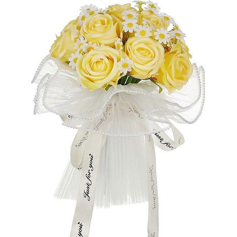 Bouquet de mariée rose élégant, fleurs artificielles faites à la main pour décoration de mariage, centre de table romantique, accessoire de cérémonie chic et durable. (1/4)