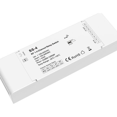1-4-Kanal-Wechselstromschalter SS-4, 100-240 V AC, 4 Kanäle 5 A (1/2)