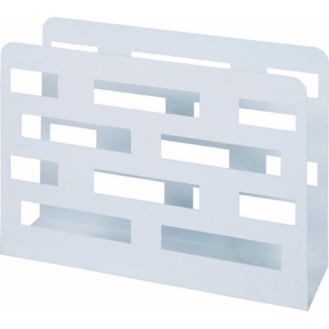 Porte journeaux en métal Coloris Blanc, Dim L35 x P10 x H26 cm -PEGANE-
