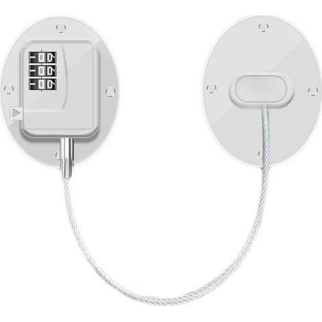 Serrure de réfrigérateur combinaison Design fort métal ABS multifonction congélateur serrure pour armoire fenêtre porte FQ1 blanc (1/5)