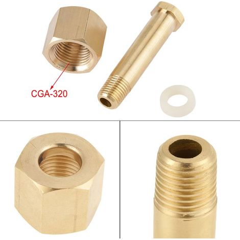 CGA320 en Laiton CO2 Regulator Nut Nume Tendher Sheather pour la Fixation et la Réduction de la Pression de la Soupape (1/4)