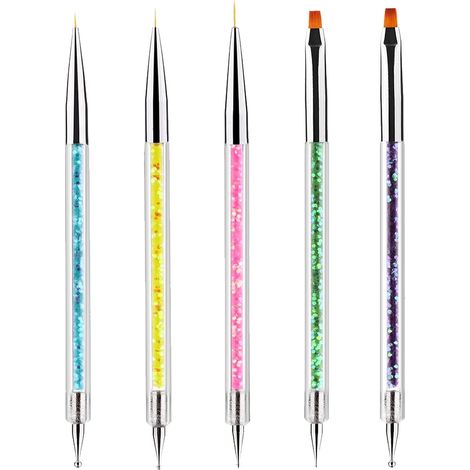 5 pièces de brosses à ongles, brosses à ongles, brosses à doublure,