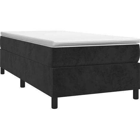 Estructura de cama con somier terciopelo negro 90x200 cm vidaXL