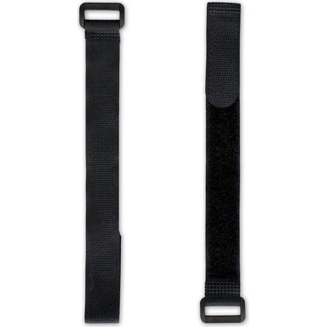 25x bande toison et crochet 20cm avec boucle, noir, 20mm de largeur, Sangle auto-agrippant, attache-câble réutilisable en nylon (1/5)
