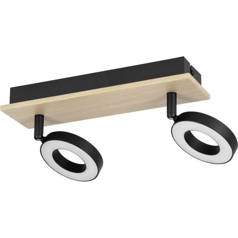 Lumière LED de plafond Rielves 2-lumière avec bois - 901203 (1/3)