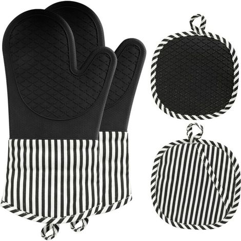 Gants de cuisine en silicone résistants à 230 °C – antidérapants, lavables au lave-vaisselle, lot de 2 (1/5)