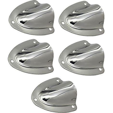 Lot de 5 grands évents en acier inoxydable de qualité marine - Coque pour quincaillerie - (1/5)