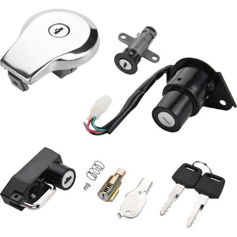 Clés de verrouillage pour Yamaha Virago XV535 XV250 XV125 compatibles avec bouchon de réservoir d'essence commutateur d'allumage et siège de moto