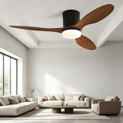 Lustre de 132 cm avec ventilateur de plafond et télécommande. Ventilateur de plafond avec éclairage LED réversible et silencieux à trois couleurs(4) (1/5)