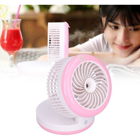 Ventilateur électrique humidificateur de bureau pliable avec brumisateur d'eau, rechargeable par USB, pour la maison et le bureau (1/5)