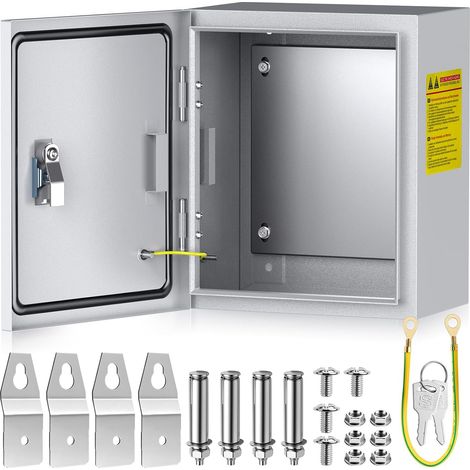 Coffret électrique métallique IP44,boîtier acier avec plaque Coffret électrique en acier plaque galvanisée amovible,usage intérieur et extérieur sous abri(253016) (1/5)
