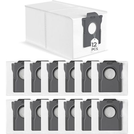 12 PCS Sac Aspirateur für Dreame L10s Ultra Gin 2 / L10s Pro Ultra Heat / X30 L40 Ultra / X40 X50 Ultra Compleinde, Mova E30 Ultra / P50 Pro Ultra Sacs Rechange Accessoires Détachées 3,2L