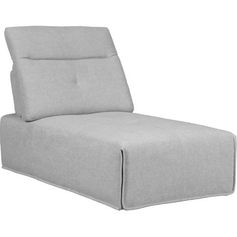 Méridienne tissu gris clair dossier et appui-tête réglables - LIVING (1/5)