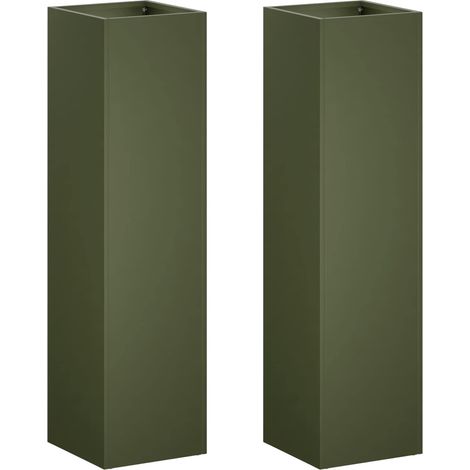 Garden Planter 2 pcs Olive Green 20 x 20 x 75 cm vidaXL