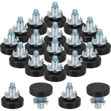 Lot de 16 Pieds de nivellement de meubles Réglable Pieds de Meubles Pieds réglables à Visser avec Écrous en T à vis dans les pieds de chaise pour meubles pieds Table Chaise filetage M6 (1/5)