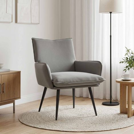 vidaXL Armchair Light Grey Velvet (1/5)